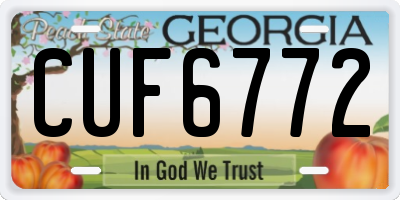 GA license plate CUF6772