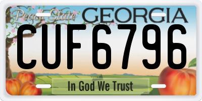 GA license plate CUF6796