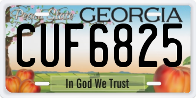 GA license plate CUF6825