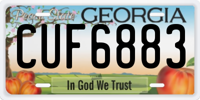GA license plate CUF6883