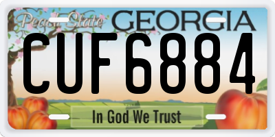 GA license plate CUF6884