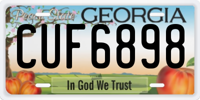 GA license plate CUF6898