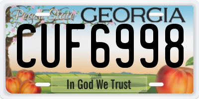 GA license plate CUF6998