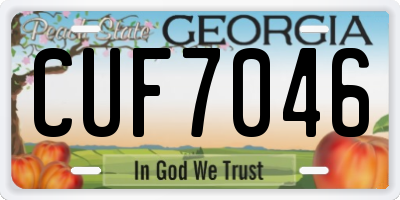GA license plate CUF7046