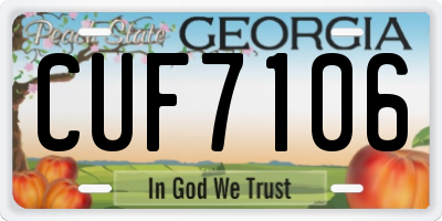 GA license plate CUF7106