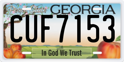 GA license plate CUF7153