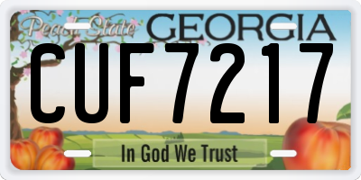 GA license plate CUF7217