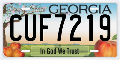GA license plate CUF7219