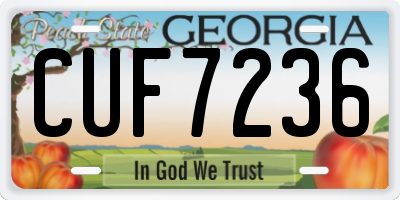 GA license plate CUF7236