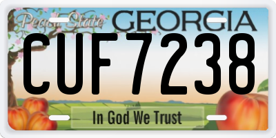 GA license plate CUF7238