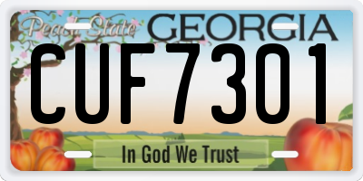 GA license plate CUF7301