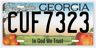 GA license plate CUF7323