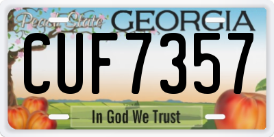 GA license plate CUF7357