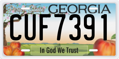 GA license plate CUF7391