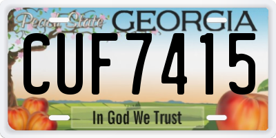 GA license plate CUF7415