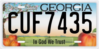 GA license plate CUF7435