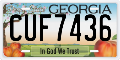 GA license plate CUF7436