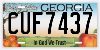 GA license plate CUF7437