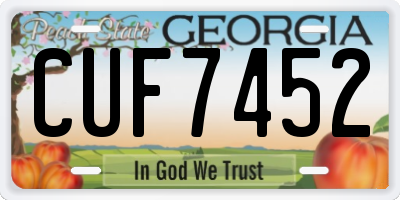 GA license plate CUF7452
