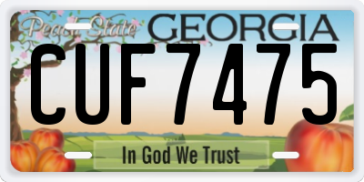 GA license plate CUF7475
