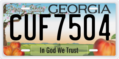 GA license plate CUF7504