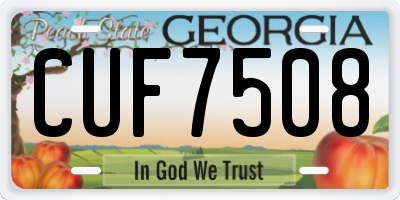 GA license plate CUF7508