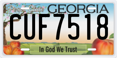 GA license plate CUF7518