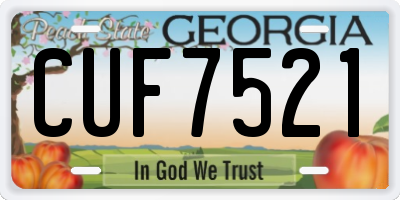 GA license plate CUF7521