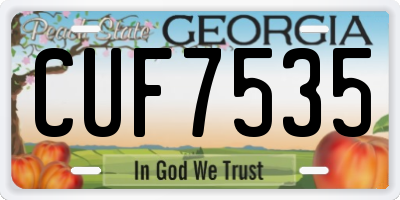 GA license plate CUF7535