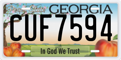 GA license plate CUF7594