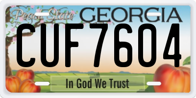 GA license plate CUF7604