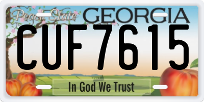 GA license plate CUF7615