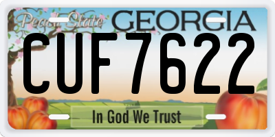 GA license plate CUF7622