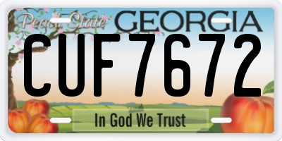 GA license plate CUF7672