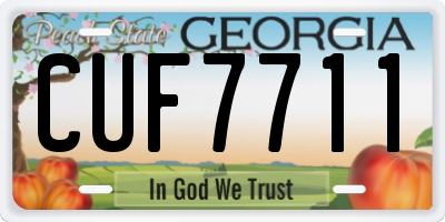 GA license plate CUF7711