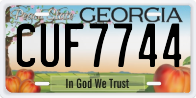 GA license plate CUF7744