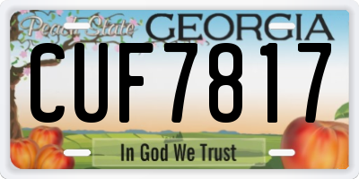 GA license plate CUF7817