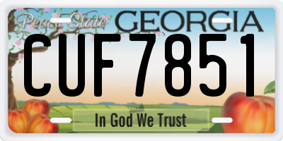 GA license plate CUF7851