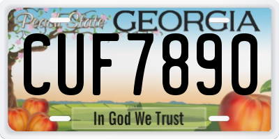 GA license plate CUF7890