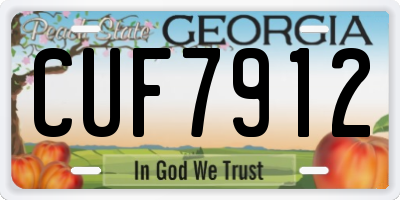 GA license plate CUF7912