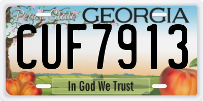 GA license plate CUF7913