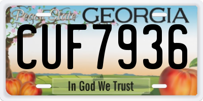 GA license plate CUF7936