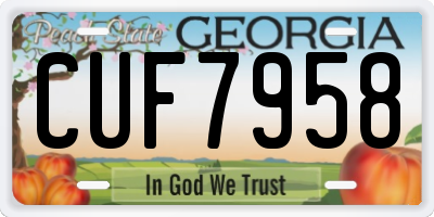 GA license plate CUF7958