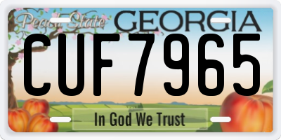 GA license plate CUF7965