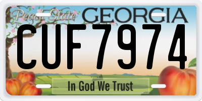 GA license plate CUF7974