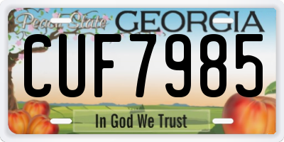 GA license plate CUF7985