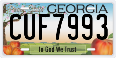 GA license plate CUF7993