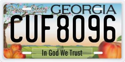 GA license plate CUF8096