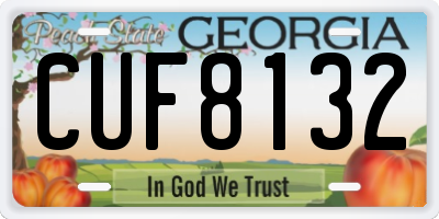 GA license plate CUF8132