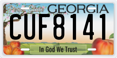 GA license plate CUF8141